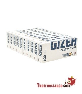 Tubos Gizeh Carbono - 10 cajitas de 100 unidades.