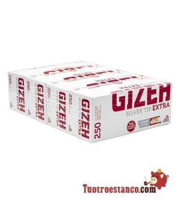 Tubos Gizeh 250 de Filtro Largo, 4 Cajitas de 250 Tubos