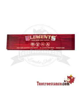 Papel de cânhamo Elementos king size (Vermelho)