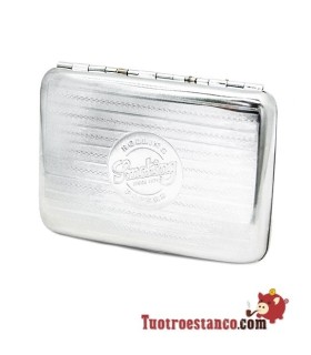 Pitillera metálica de la marca Smoking, capacidad para 14 cigarrillos.