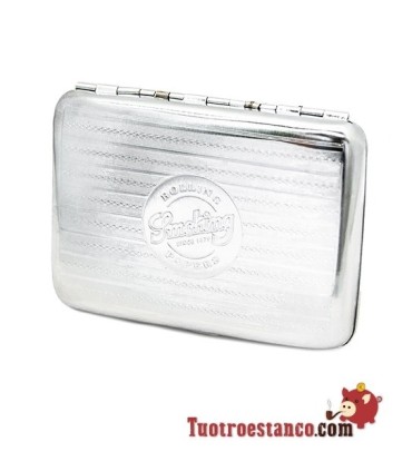 Pitillera metálica de la marca Smoking, capacidad para 14 cigarrillos.
