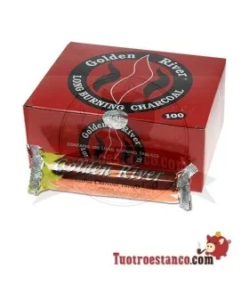 Carbono do Rio Golden de 33 mm. Tubo com 10 comprimidos.
