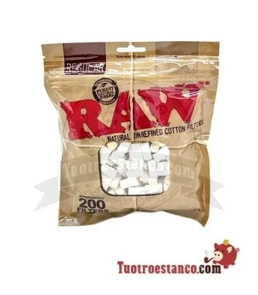 RAW Regular Cotton Filters 8 mm, Beutel mit 200 Filtern