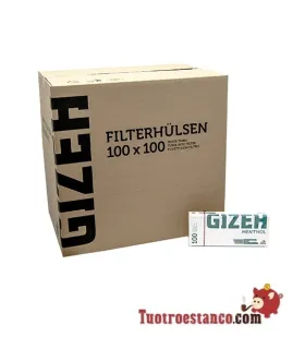 Gizeh mentholbuizen, 100 dozen van 100 buizen (lade)