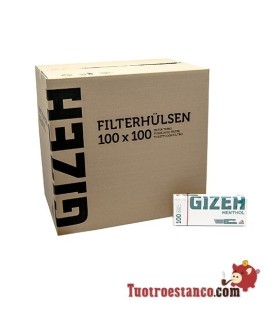 Tubos Gizeh Mentolado 100 cajitas de 100 tubos