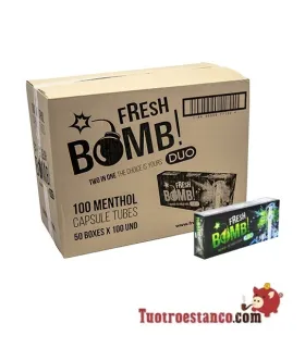 Tubes Fresh Bomb ! Mint, 50 boîtes de 100 tubes (tiroir)