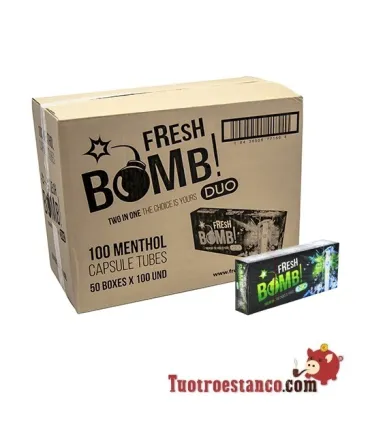 Tubes Fresh Bomb ! Mint, 50 boîtes de 100 tubes (tiroir)
