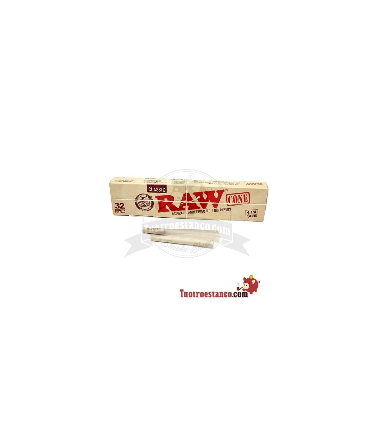 RAW - CONOS DE PAPEL CLASSIC 1 1/4, RAW