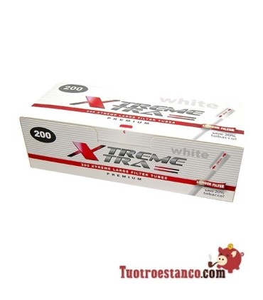 Tubos X-Trem filtro largo Blancos 200 tubos