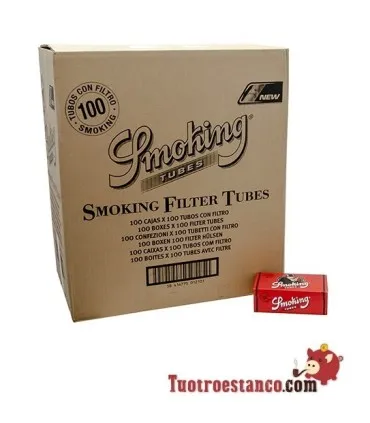 Tubos Smoking 100, 100 cajitas de 100 tubos (Cajón)