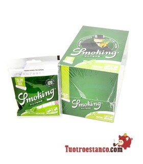 Filtros Smoking de Menta 6 mm, 10 bolsitas de 120 filtros