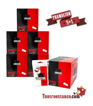 5 estuches + 1 estuche Gratis,Filtros Monster 6 mm 250 filtros(1x18)