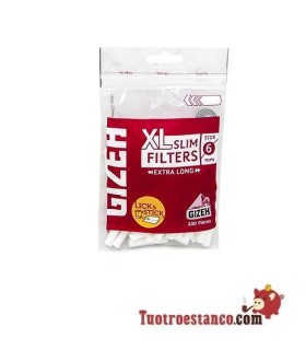 Filtros Gizeh XL 6 mm largos - 100 filtros.