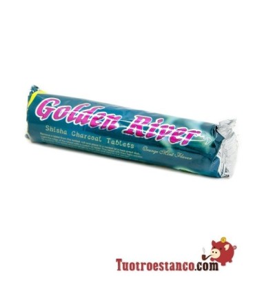 Carbón Golden River 33 mm sabor naranja y menta