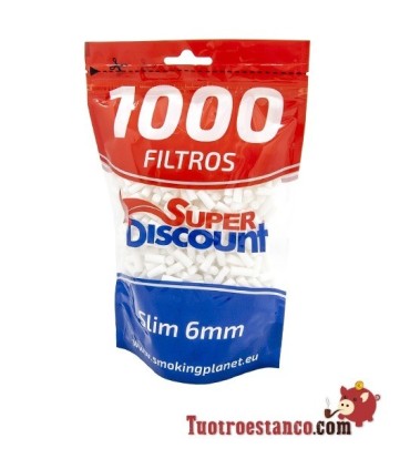 Filtros SuperDisccount Slim 6mm 1000 filtros! Bolsa XL