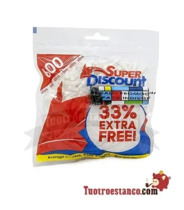 SuperDiscount Slim 6mm filters 600 filters + Cadeau aansteker