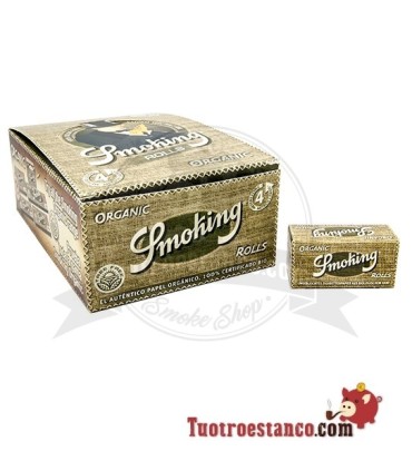 Papel Smoking Orgánico Rollo de 4 metros, 24 rollos.