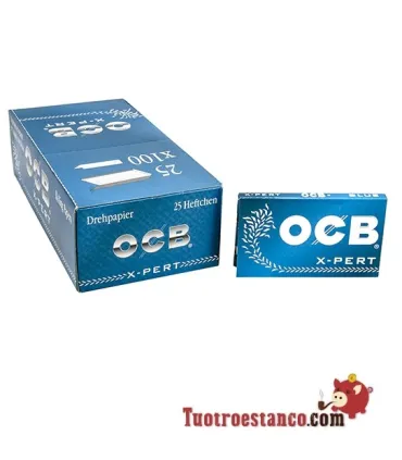 Carta a doppia finestra OCB blu X-Pert di 70 mm, 25 libretti.