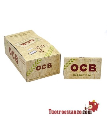 Papel OCB Orgánico Nº 4 de doble ventana de 70 mm, 25 libritos.