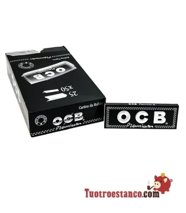 OCB Premium Preto 1 1/4 Papel 78 mm, 25 livretos