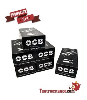 PROMOCIÓN 5+1 Papel OCB Premium de 70 mm, 5 Estuches + 1 Gratis. Un total de 300 libritos.