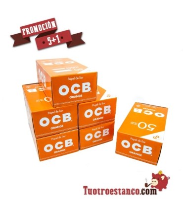 PROMOCIÓN 5+1 Papel OCB Naranja 5 Estuches + 1 Gratis - 300 libritos