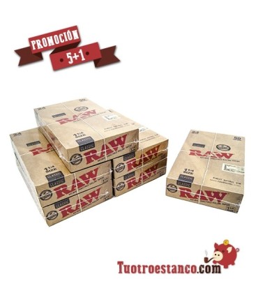 PROMOCIÓN 5+1Papel RAW 1 1/4 5 Estuches + 1 Gratis - 144 libritos