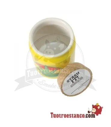 Rasta Yellow Ceramic Leaf Jar 300 ml