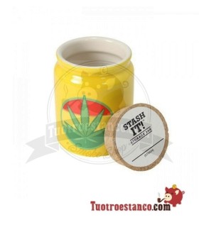 Frasco de folhas de cerâmica amarelo Rasta 300 ml