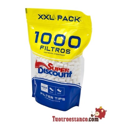 Filtros SuperDiscount Regular 8 mm Bolsa XXL 1000 filtros