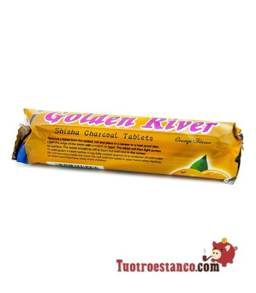 Carvão Golden River 33 mm sabor laranja