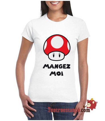 T-shirt bianca Mario Mushroom Ragazza