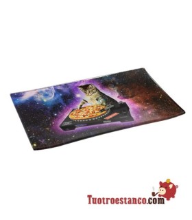 Dj Cat Glass Tray 26x16 cm