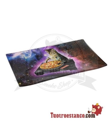 Dj Cat Glastablett 26x16 cm