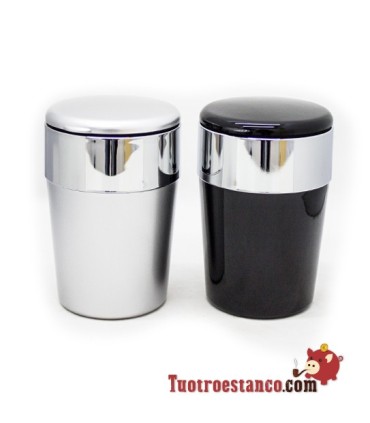 Cinzeiro LED Car Prata & Preto