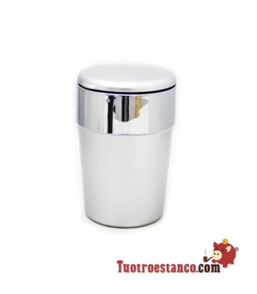 LED Autoaschenbecher Silber & Schwarz