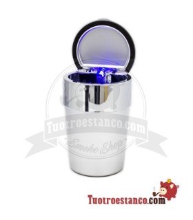 Cinzeiro LED Car Prata & Preto