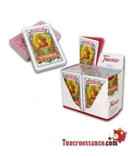Spanisches Deck Nr. 12 Fournier, Schachtel mit 12 Kartendecks zu je 50 Karten