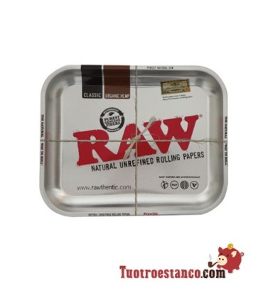 Metal tray Raw Silver 34 x 27.5 cm