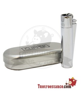 Clipper Metálico Plata + Estuche Metálico