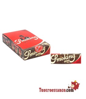 Papel Smoking Marrón 1 1/4 de 78 mm, 25 libritos de 50 hojas cada uno.