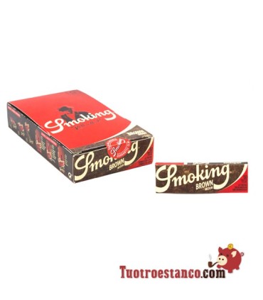 Papel Smoking Marrón 1 1/4 de 78 mm, 25 libritos de 50 hojas cada uno.