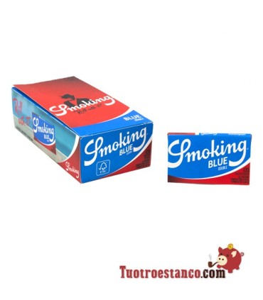 Papel Azul Smoking Janela Dupla 70 mm - 25 livretos