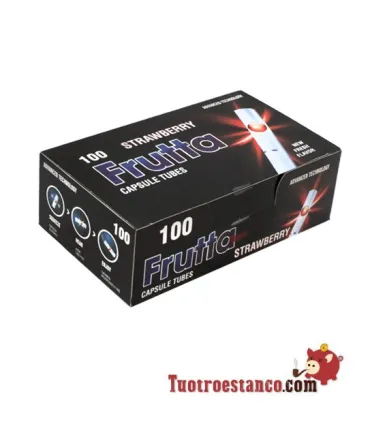 Tubes FRUTTA - Fraise - avec capsule, 1 boîte de 100 unités