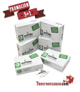 Promoção 5 + 1 Filtros de Carbono actitube 600 unidades 8mm