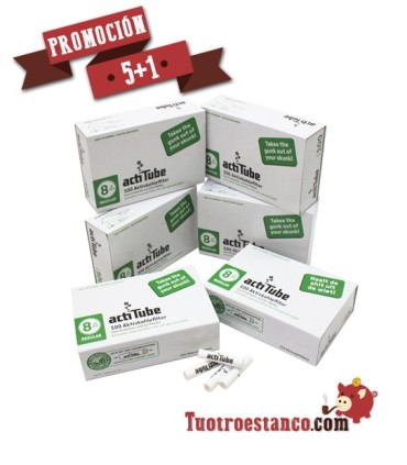 Promotion 5 + 1 Carbon Filters actitube 600 units 8mm