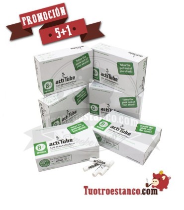 Promotion 5 + 1 Filtres à charbon actitube 600 unités 8mm