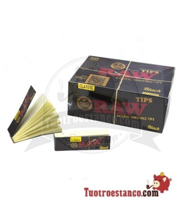 Raw Filter aus schwarzem Karton - 1 Schachtel mit 50 Heften