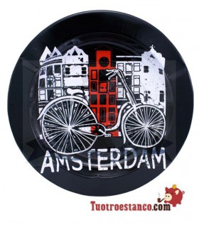 Cenicero Metal Amsterdam Bike White&Red