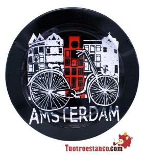 Cenicero Metal Amsterdam Bike White&Red